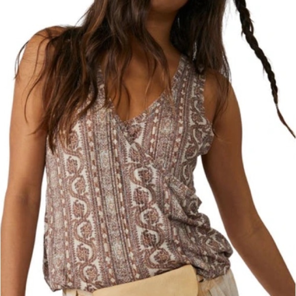 We The Free Brown and Cream Tank Top